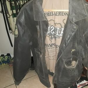 Womans Leather Bomber Jacket